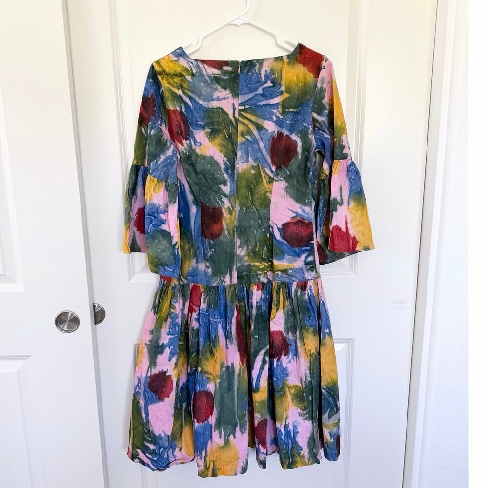 NWOT Osei Duro Mutare Bell Sleeve Drop Waist Cotton Elaine Dress Medium - Picture 3 of 6